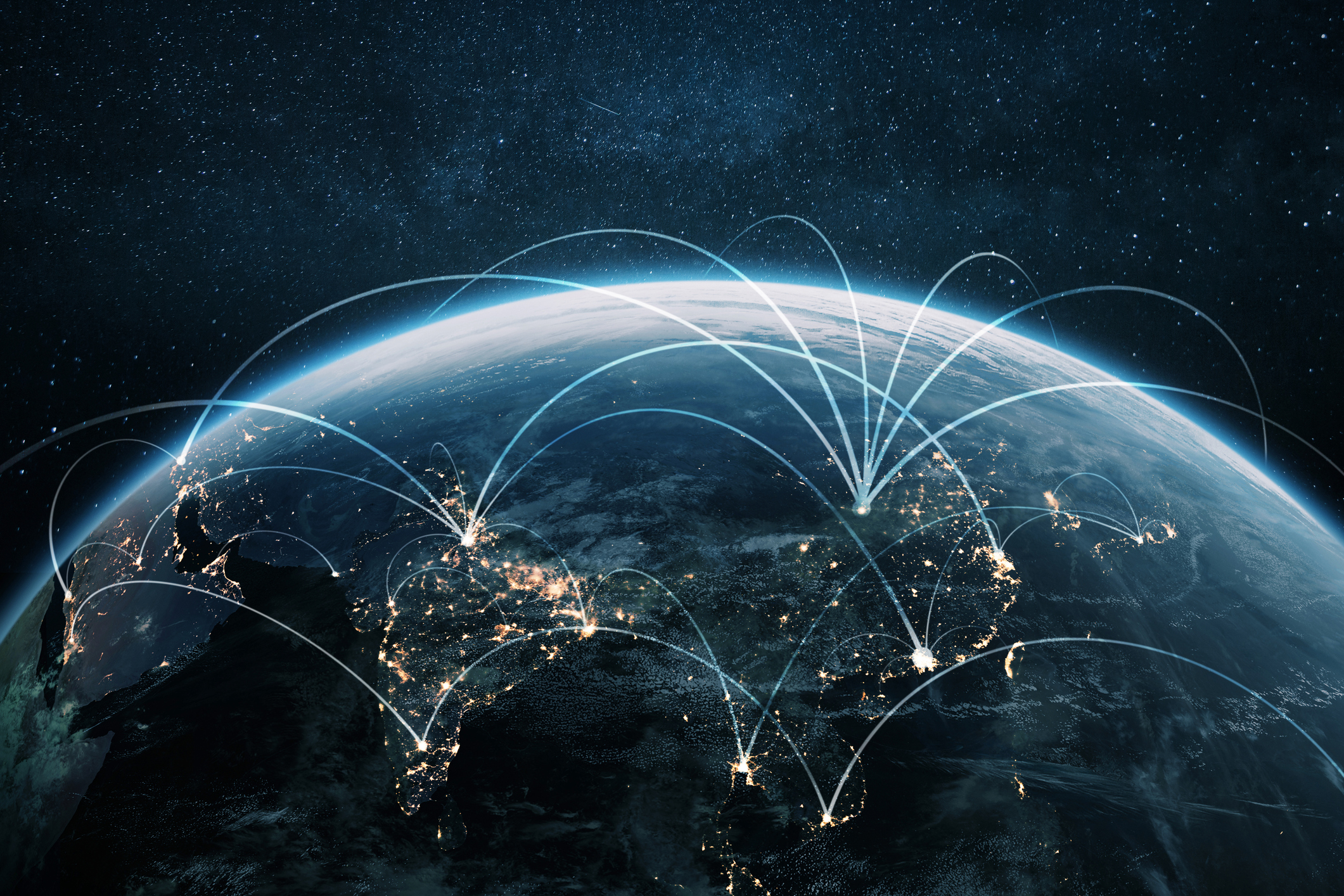 image of a globe with all countries connected together showing a network