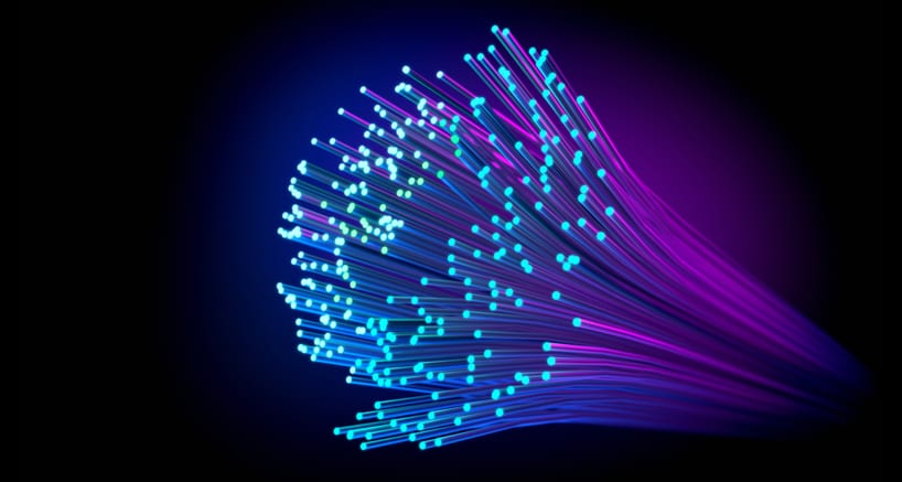 glowing fibre optic cable